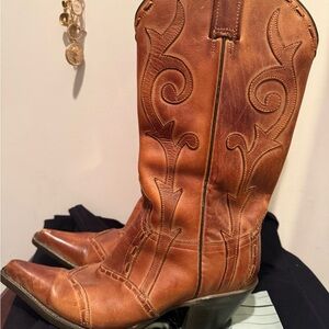 Stetson Tan and Cream Leather Boots